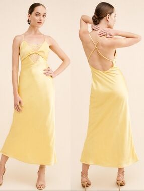 anthropologie maeve silk dress Maeve Mesh Satin Slip Dress